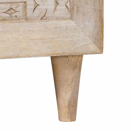 Soffbord Trä med hylla Beige 80 x 50 x 40 cm massivt mangoträ