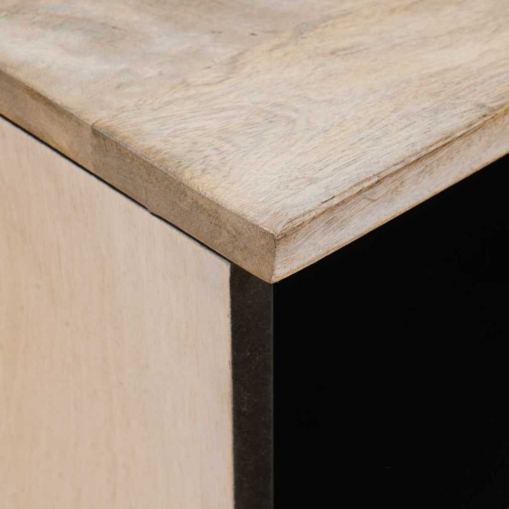 Sängbord med låda 2 pcs Beige 40 x 33 x 46 cm massivt mangoträ