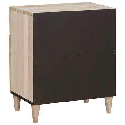 Sängbord med låda Beige 50 x 33 x 60 cm massivt mangoträ