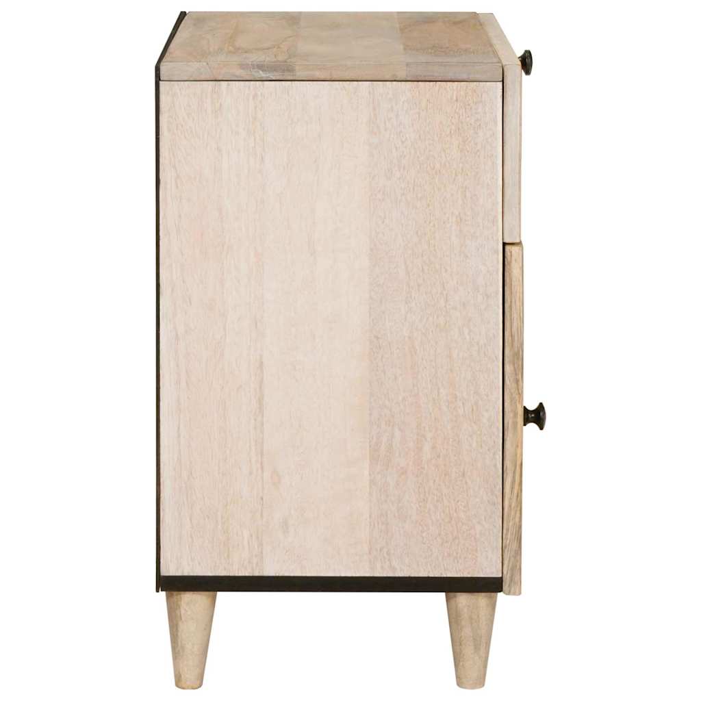 Sängbord med låda Beige 50 x 33 x 60 cm massivt mangoträ
