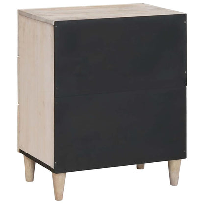 Sängbord med låda Beige 50 x 33 x 60 cm massivt mangoträ
