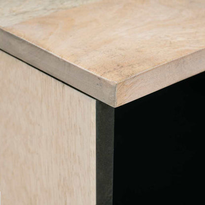 Sängbord med låda Beige 50 x 33 x 60 cm massivt mangoträ