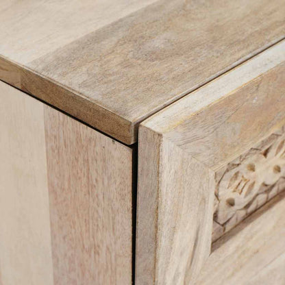 Sängbord med låda Beige 50 x 33 x 60 cm massivt mangoträ