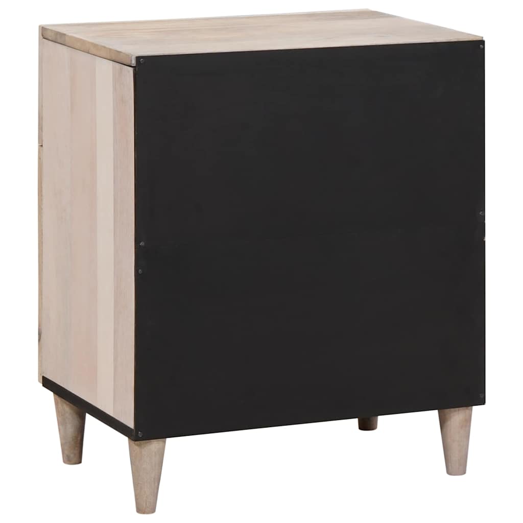 Sängbord med låda Beige 50 x 33 x 60 cm massivt mangoträ