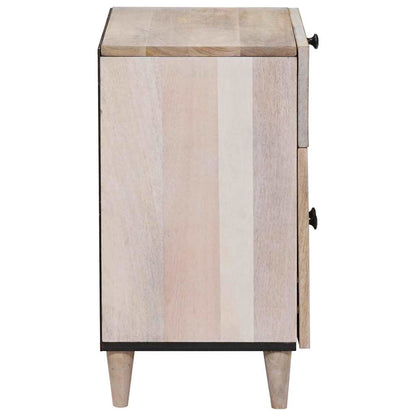 Sängbord med låda Beige 50 x 33 x 60 cm massivt mangoträ