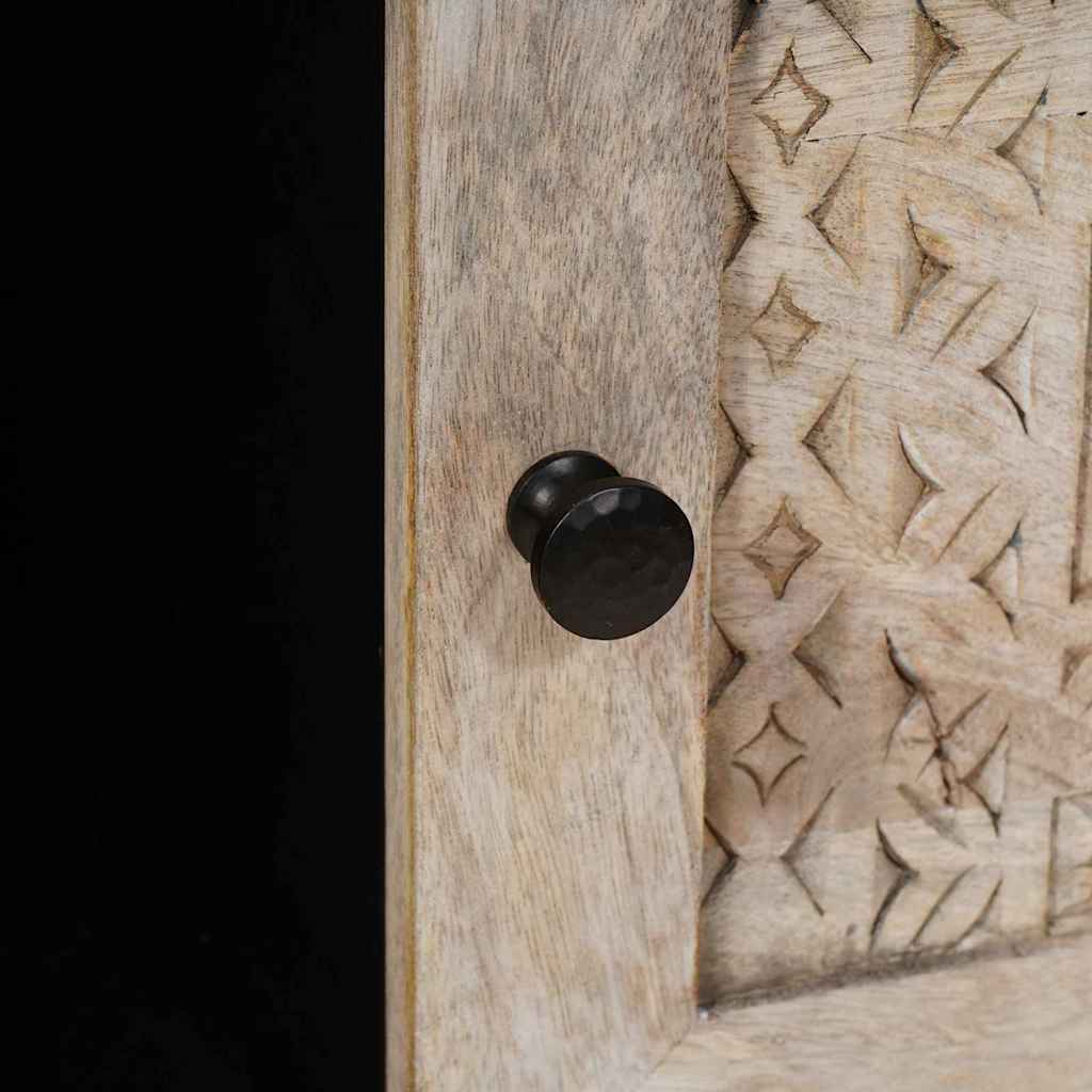 Soffbord Trä med hylla Beige 100 x 54 x 40 cm massivt mangoträ