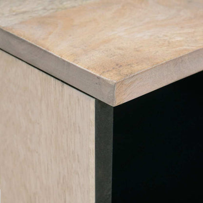 Soffbord Vit med låda 80 x 54 x 40 cm massivt mangoträ