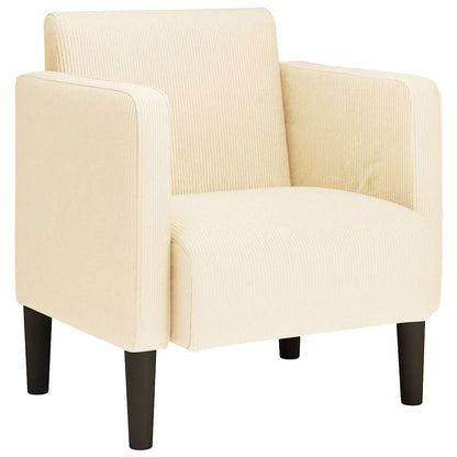 Fåtölj Gräddvit med armstöd 54 cm manchestertyg