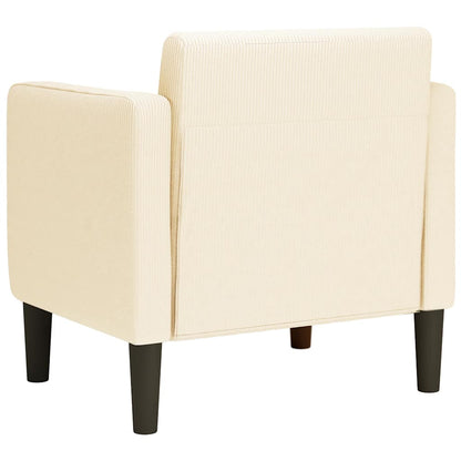 Fåtölj Gräddvit med armstöd 54 cm manchestertyg