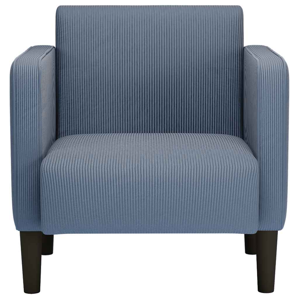 Fåtölj Blå med armstöd 54 cm manchestertyg