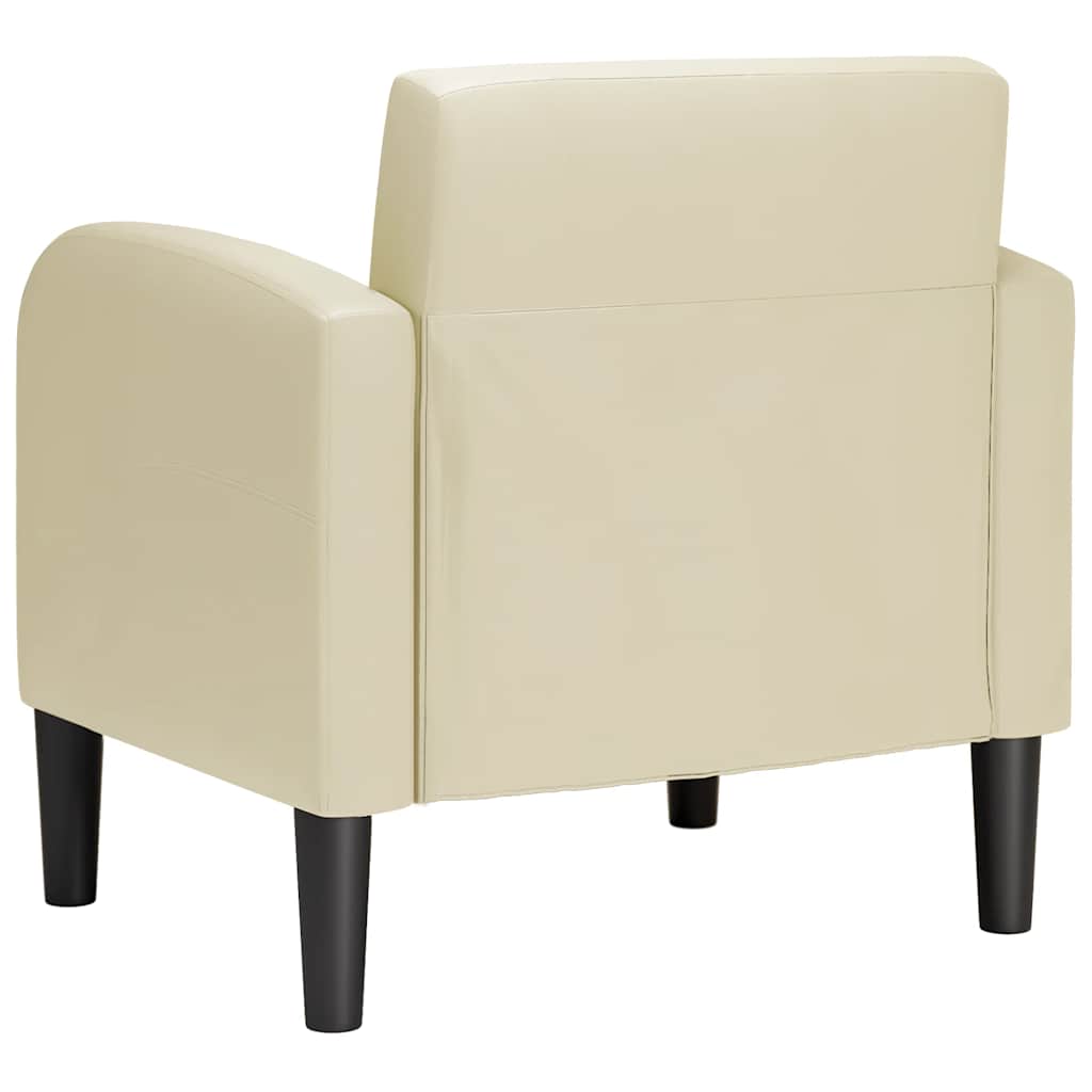 Fåtölj Gräddvit med armstöd 54 cm konstläder