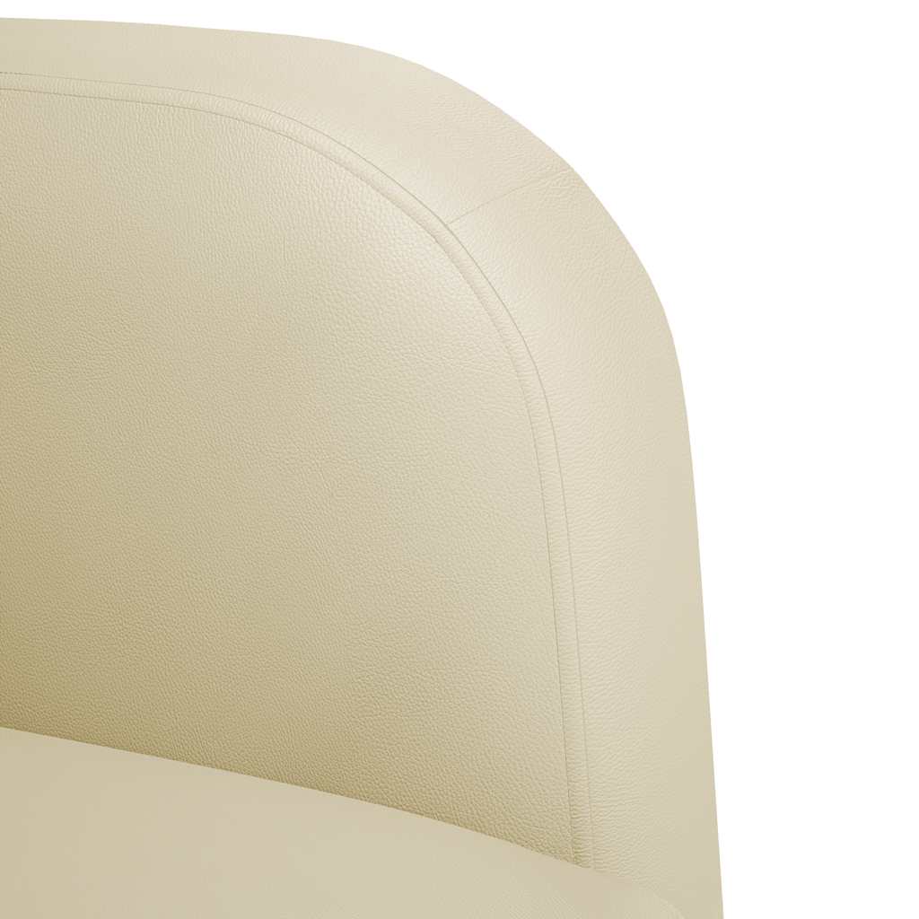 Fåtölj Gräddvit med armstöd 54 cm konstläder