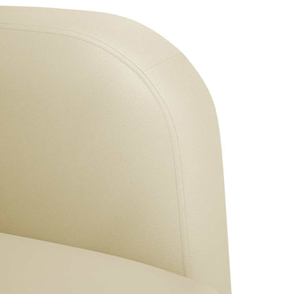 Fåtölj Gräddvit med armstöd 54 cm konstläder