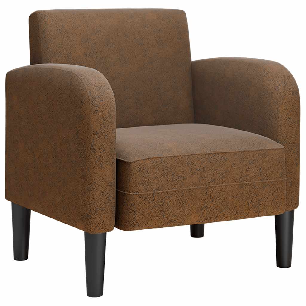 Fåtölj Brun Soffstol med armstöd 54 cm konstläder
