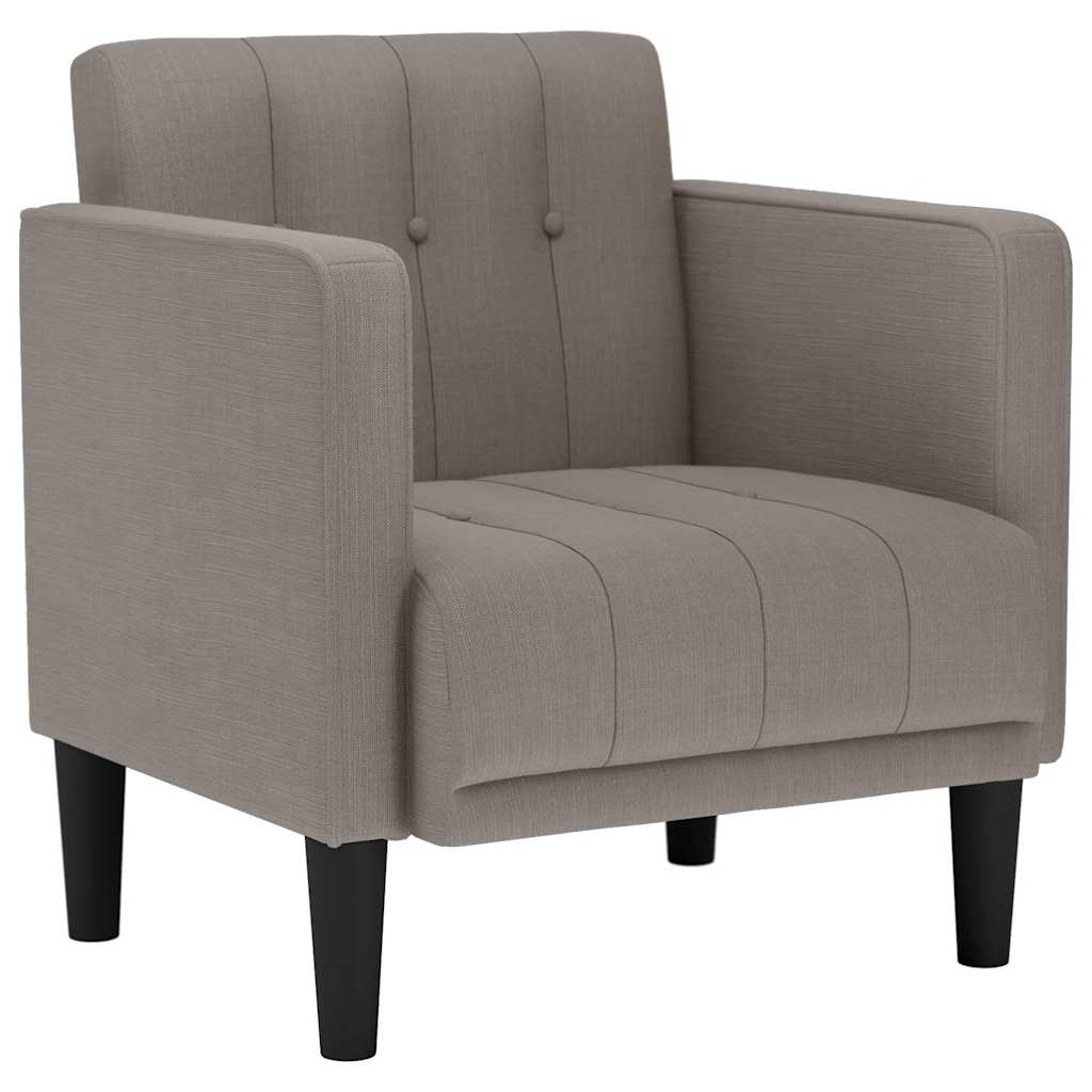 Fåtölj Taupe med armstöd 53 cm tyg