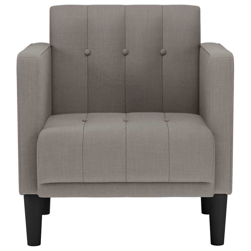 Fåtölj Taupe med armstöd 53 cm tyg