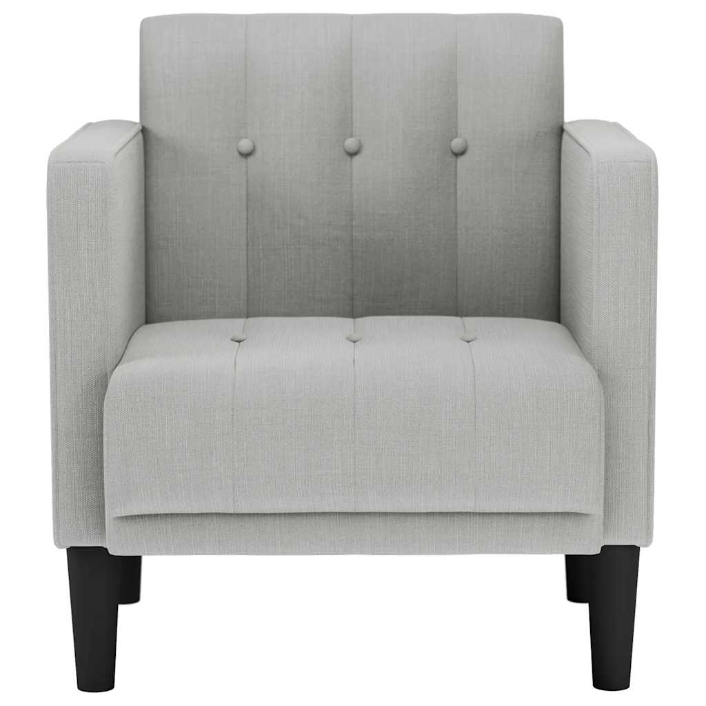 Fåtölj Grå med armstöd molngrå 53 cm tyg