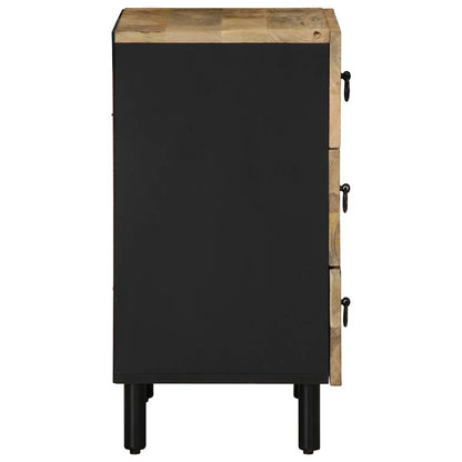 Sängbord Nattduksbord Svart 50x33x62 cm massivt grovt mangoträ