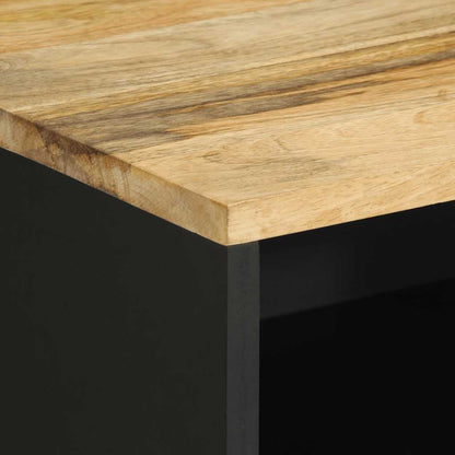 Sängbord Nattduksbord Svart 50x33x62 cm massivt grovt mangoträ
