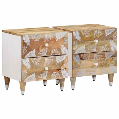 Sängbord 2 st 40x33,5x46 cm mango i massivt trä