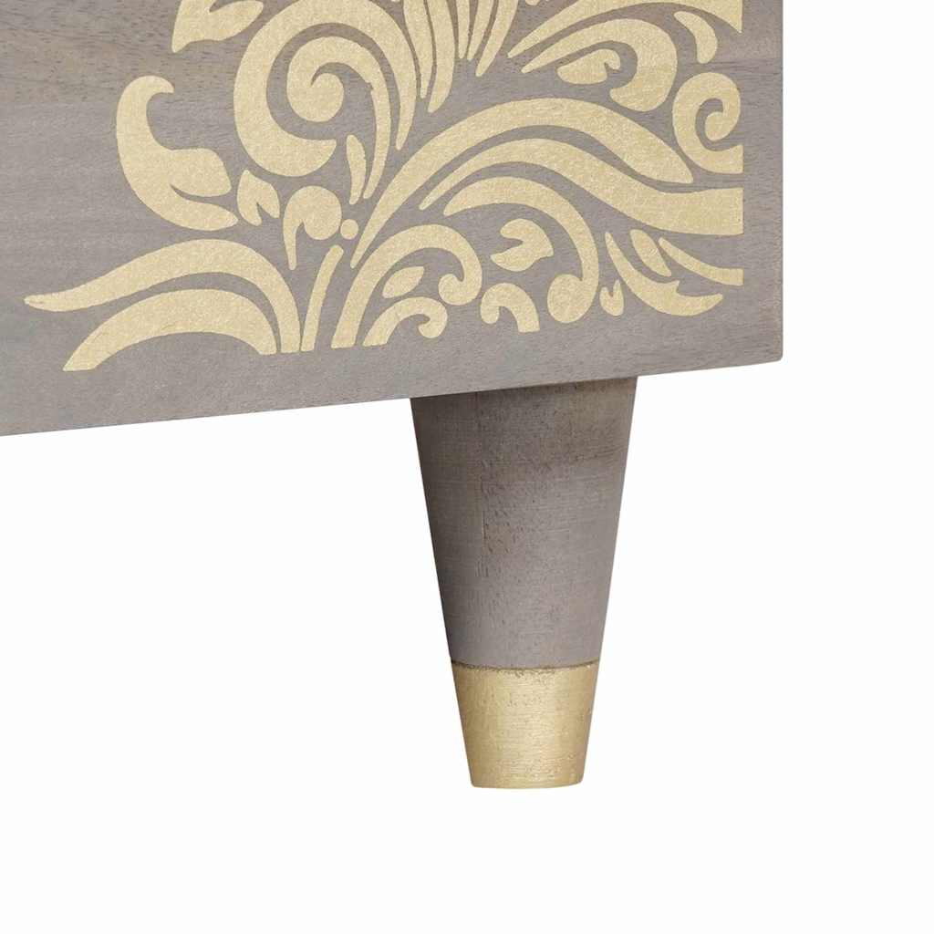 Soffbord Grå 80 x 50 x 40 cm massivt mangoträ