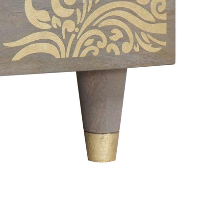 Soffbord Grå 100 x 54 x 40 cm massivt mangoträ