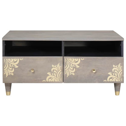 Soffbord Grå med låda Grå 80 x 54 x 40 cm massivt mangoträ