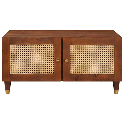 Soffbord Brun 80 x 50 x 40 cm Rör och massiv mangoträ