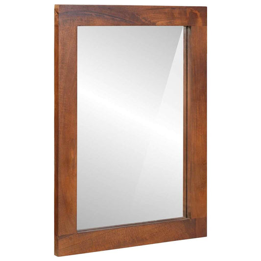 Väggspegel Brun och silver 50 x 70 cm Massivt mango trä, glas
