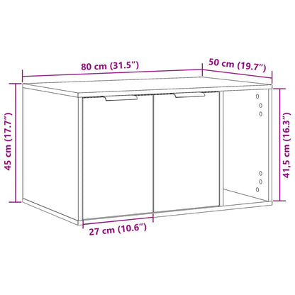 Skåp för kattlåda sonoma-ek 80x50x45 cm konstruerat trä