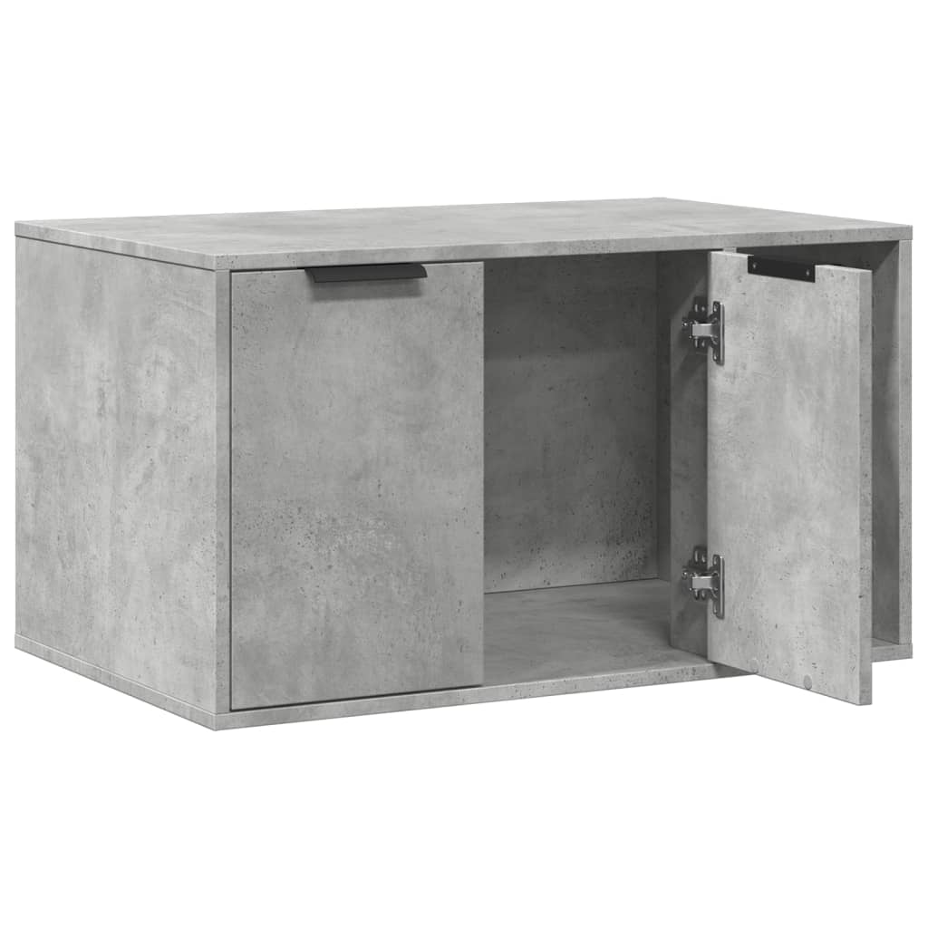 Skåp för kattlåda betonggrå 80x50x45 cm konstruerat trä