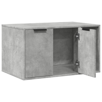 Skåp för kattlåda betonggrå 80x50x45 cm konstruerat trä