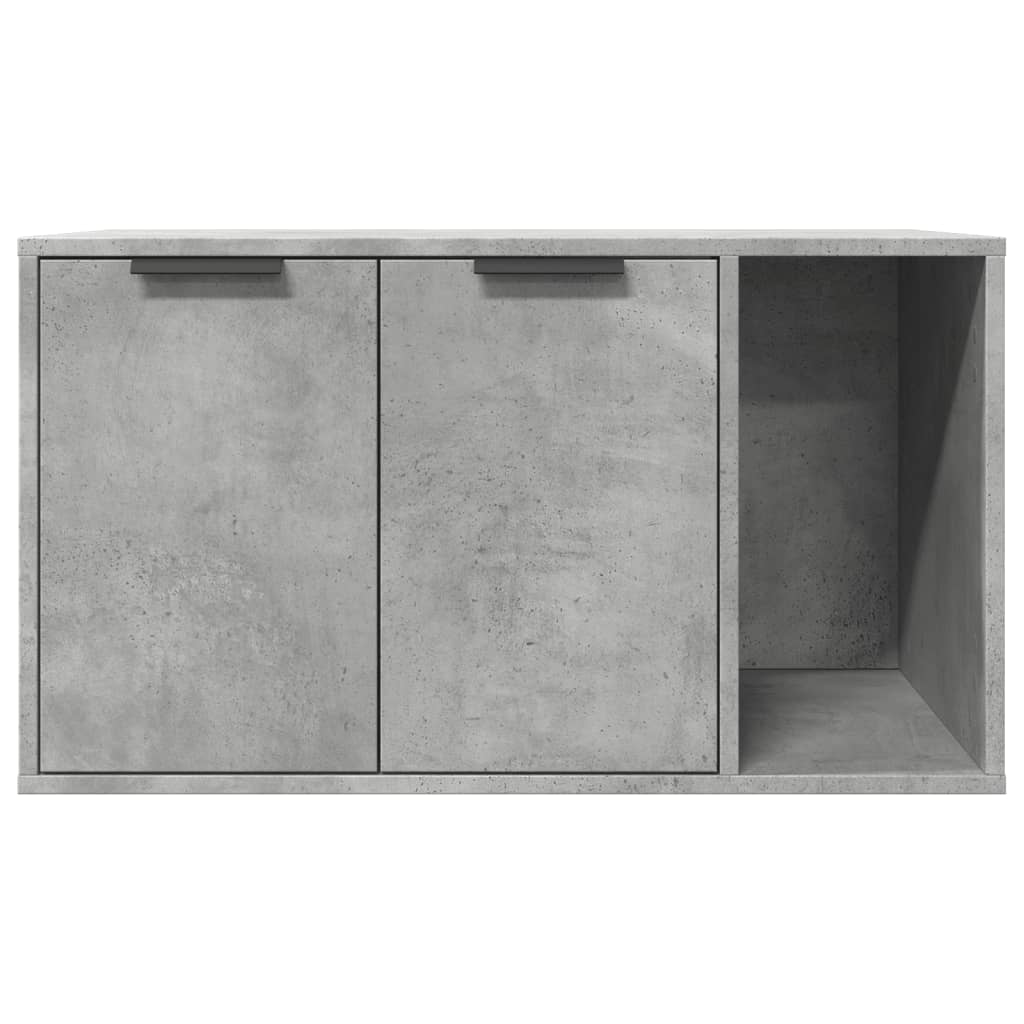 Skåp för kattlåda betonggrå 80x50x45 cm konstruerat trä