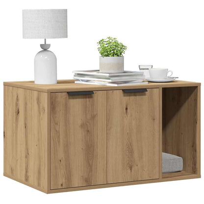 Skåp för kattlåda ek 80x50x45 cm konstruerat trä