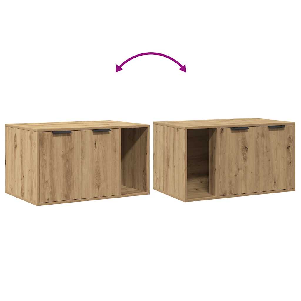 Skåp för kattlåda ek 80x50x45 cm konstruerat trä