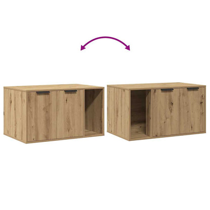 Skåp för kattlåda ek 80x50x45 cm konstruerat trä