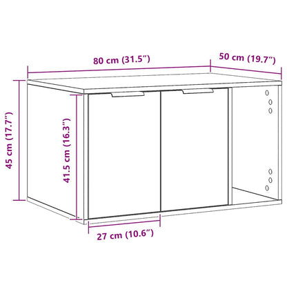 Skåp för kattlåda ek 80x50x45 cm konstruerat trä