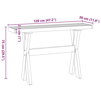 Avlastningsbord Konsollbord DIV. NOAIN X-formade ben 120x30x75 cm massiv furu