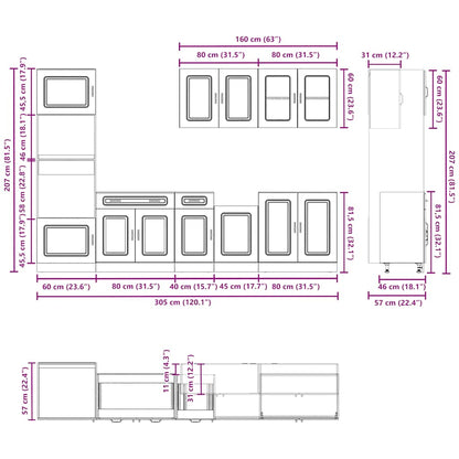 Köksinredning Köksskåpsset Kalmar 7 delar Vit