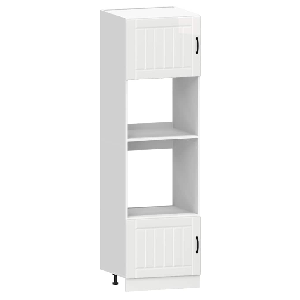 Köksskåpsset Lucca 7 delar högglans vit konstruerat trä