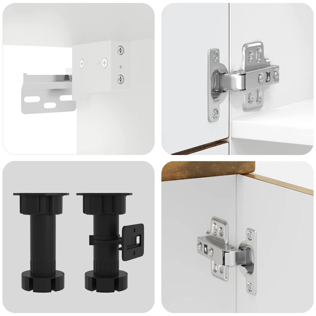 Köksskåpsset Kalmar 7 delar rökfärgad ek konstruerat trä