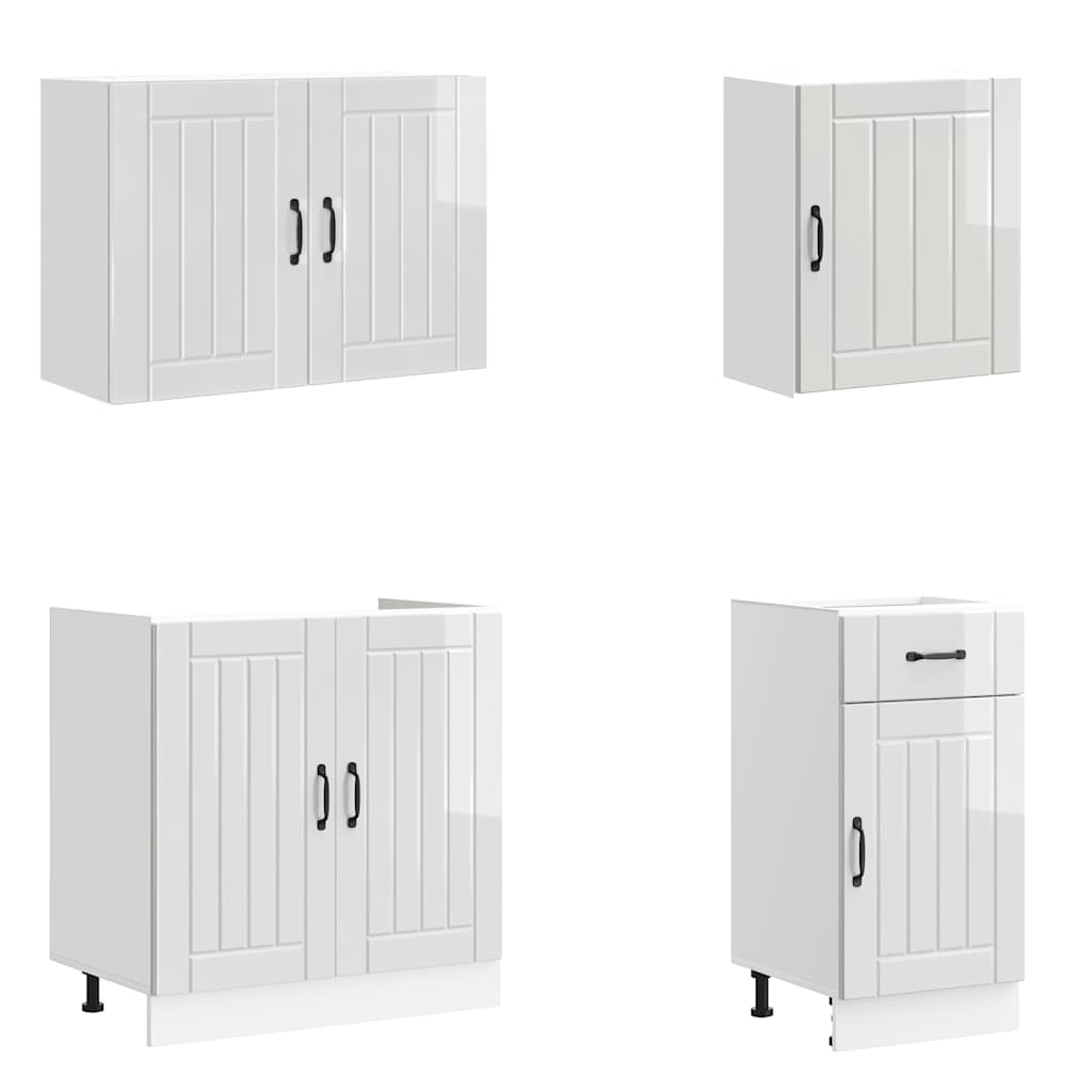 Köksinredning Köksskåpsset Lucca 7 delar Högglans Vit