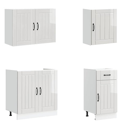 Köksinredning Köksskåpsset Lucca 7 delar Högglans Vit