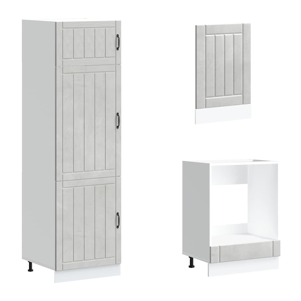 Köksskåpsset Lucca 7 delar betonggrå konstruerat trä