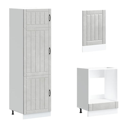 Köksskåpsset Lucca 7 delar betonggrå konstruerat trä