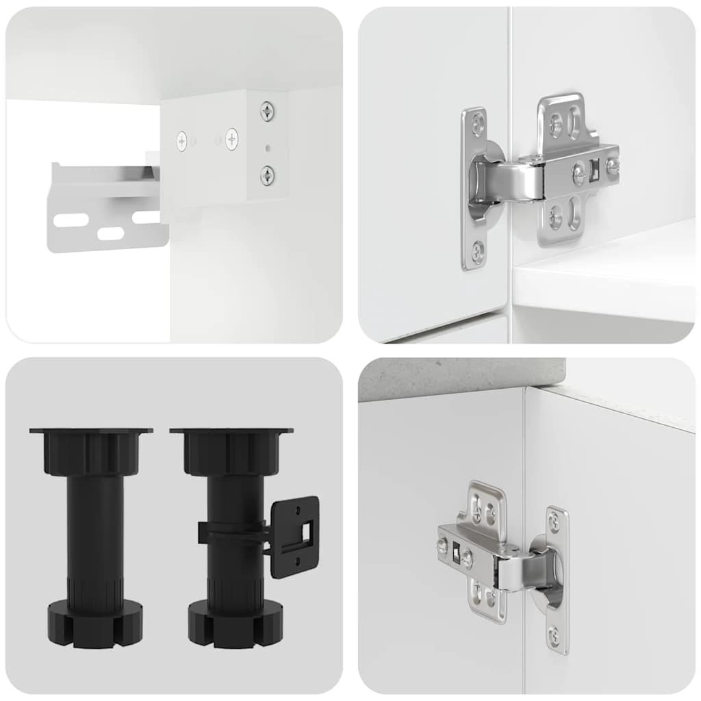 Köksskåpsset Lucca 7 delar betonggrå konstruerat trä