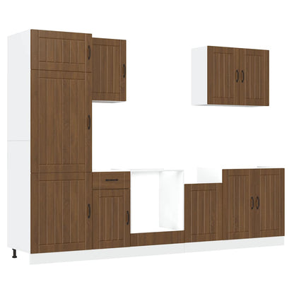 Köksinredning Köksskåpsset Lucca 7 delar Brun ek