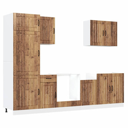 Köksinredning Köksskåpsset Lucca 7 delar Åldrat Trä