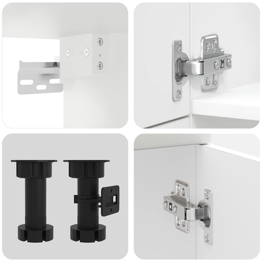 Köksskåpsset Porto 7 delar vit konstruerat trä