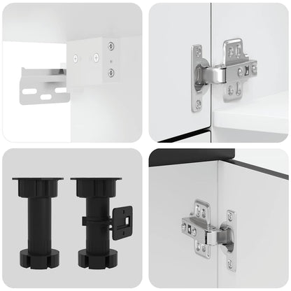 Köksskåpsset Porto 7 delar svart konstruerat trä